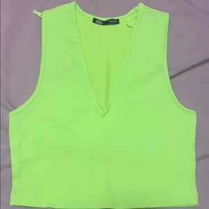 Zara deep V crop top